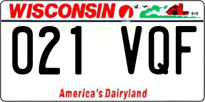 WI license plate 021VQF