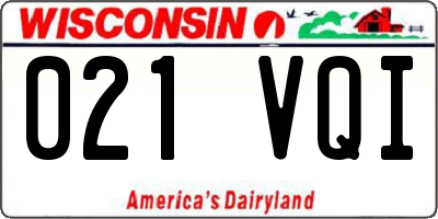 WI license plate 021VQI