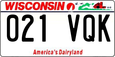 WI license plate 021VQK