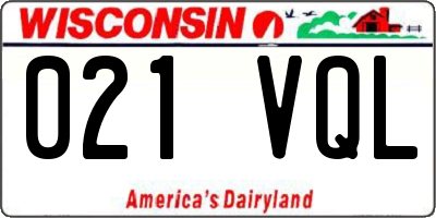 WI license plate 021VQL