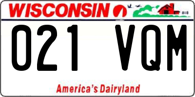 WI license plate 021VQM