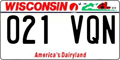 WI license plate 021VQN