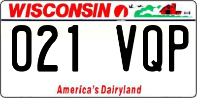 WI license plate 021VQP