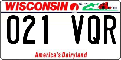 WI license plate 021VQR