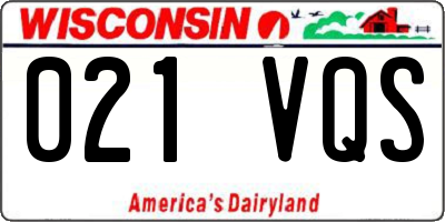 WI license plate 021VQS