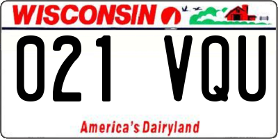 WI license plate 021VQU