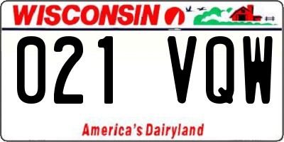 WI license plate 021VQW