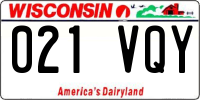 WI license plate 021VQY