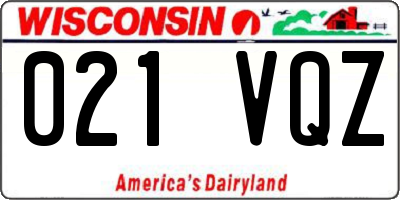 WI license plate 021VQZ
