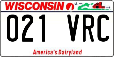 WI license plate 021VRC
