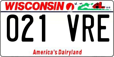 WI license plate 021VRE