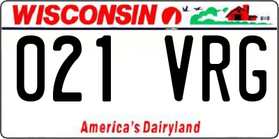 WI license plate 021VRG