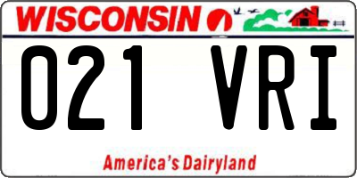WI license plate 021VRI