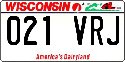 WI license plate 021VRJ
