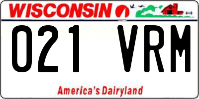 WI license plate 021VRM