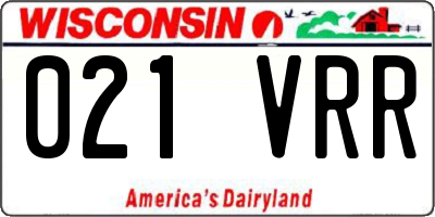 WI license plate 021VRR