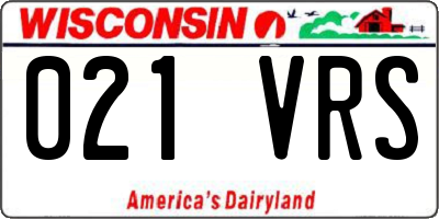 WI license plate 021VRS