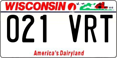 WI license plate 021VRT