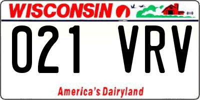 WI license plate 021VRV