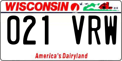 WI license plate 021VRW