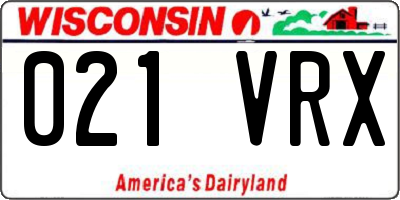 WI license plate 021VRX