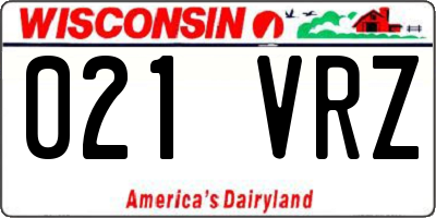WI license plate 021VRZ