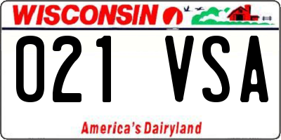 WI license plate 021VSA