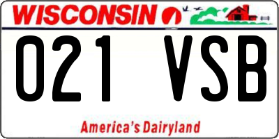 WI license plate 021VSB