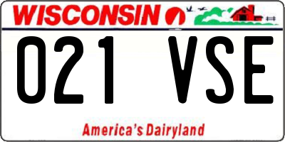 WI license plate 021VSE
