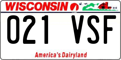 WI license plate 021VSF