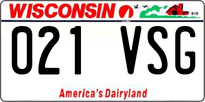 WI license plate 021VSG