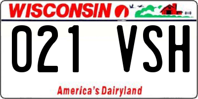 WI license plate 021VSH