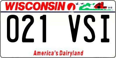 WI license plate 021VSI