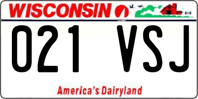 WI license plate 021VSJ