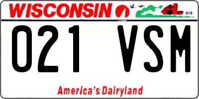 WI license plate 021VSM