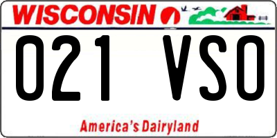 WI license plate 021VSO