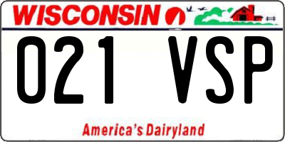 WI license plate 021VSP