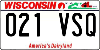WI license plate 021VSQ