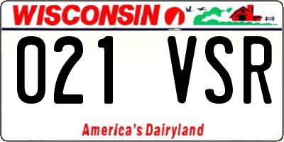 WI license plate 021VSR