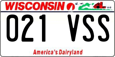 WI license plate 021VSS