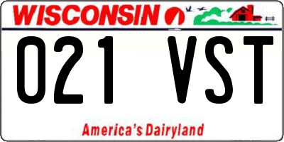 WI license plate 021VST