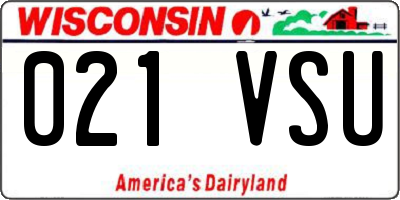 WI license plate 021VSU
