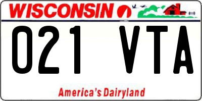WI license plate 021VTA