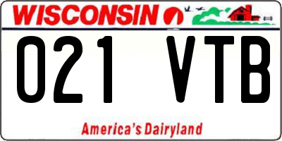 WI license plate 021VTB