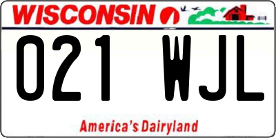 WI license plate 021WJL