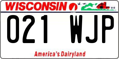 WI license plate 021WJP