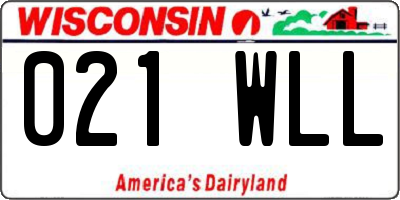 WI license plate 021WLL