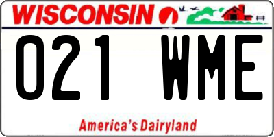 WI license plate 021WME