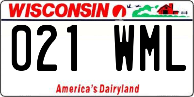 WI license plate 021WML