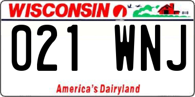 WI license plate 021WNJ
